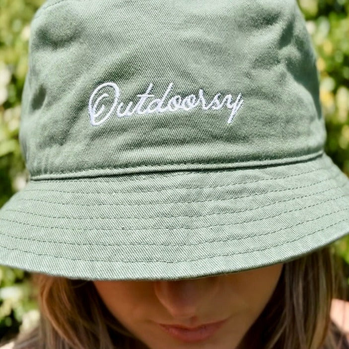 Outdoorsy Bucket Hat- Army Green